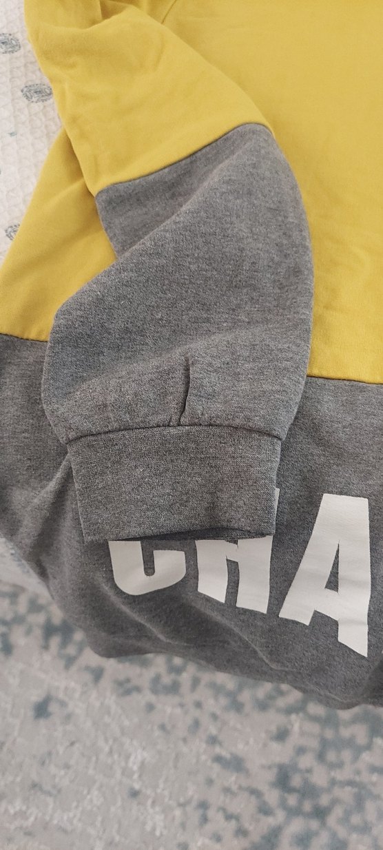 erkek Çocuk Sarı Gri Kısa Kollu Sweatshirt - Görsel 2