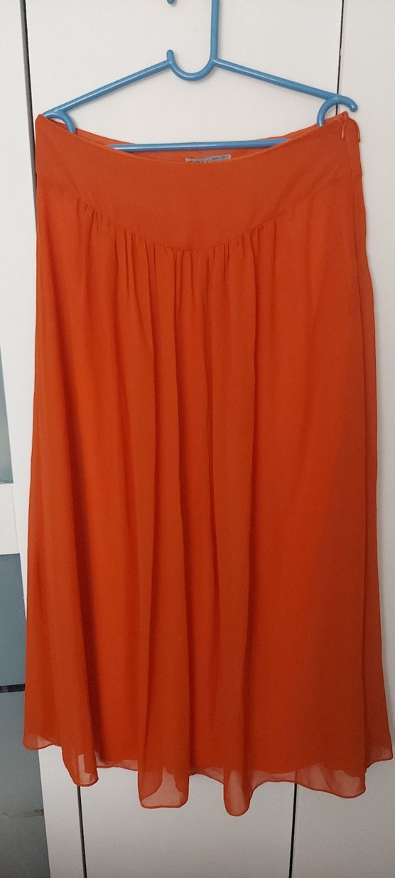 Turuncu Uzun Salaş Kadın Etek - Görsel 5