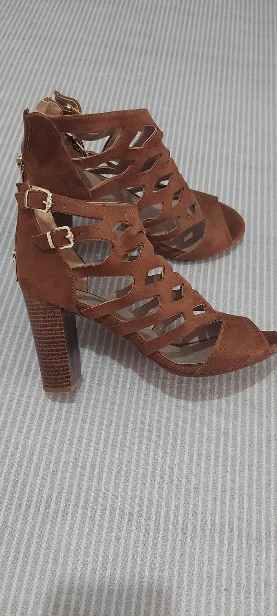 taba Süet Dolgu Topuklu Kadın Stiletto - Görsel 3