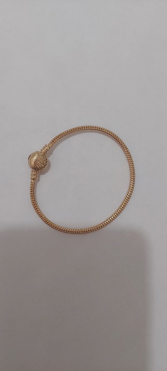 Altın Renkli Zincir Detaylı pandora tarzi çelik Bileklik - Görsel 2