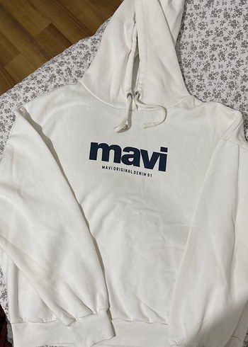 Mavi Jeans Mavi Beyaz Kapusonlu Sweatshirt