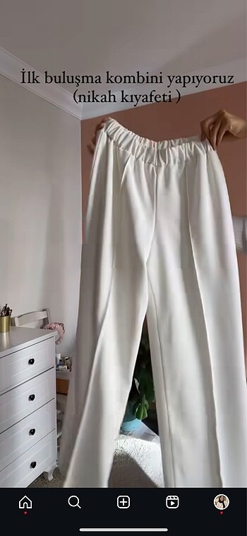 Beli lastikli kumaş pantolon