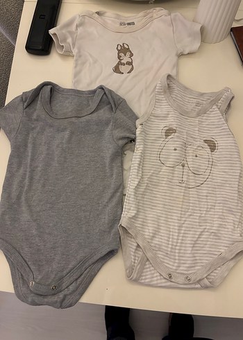 Gri Kısa Kollu Bebek Body - Görsel 3