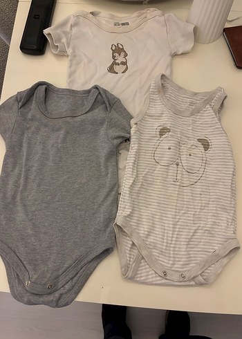 Gri Kısa Kollu Bebek Body - Görsel 4