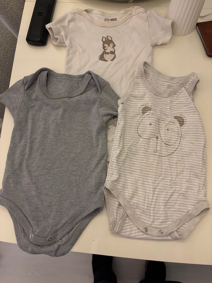 Gri Kısa Kollu Bebek Body - Görsel 3