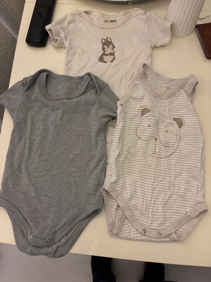 Gri Kısa Kollu Bebek Body - Görsel 2