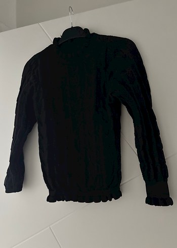 Siyah Pliseli Balıkçı Yaka Kadın Kazak - Görsel 2