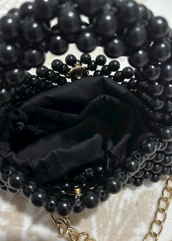 Siyah  inci Kadın Çanta - Görsel 3