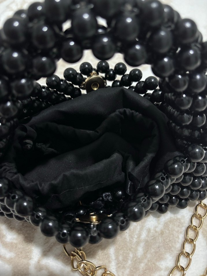 Siyah  inci Kadın Çanta - Görsel 3