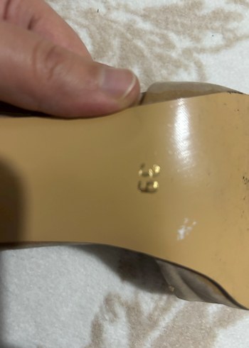 Bej Süet Tokalı Kadın Topuklu Ayakkabı - Görsel 4