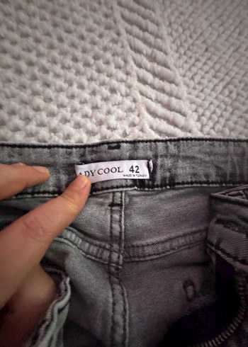 Gri Kadın Midi Boy Denim Pantolon - Görsel 2