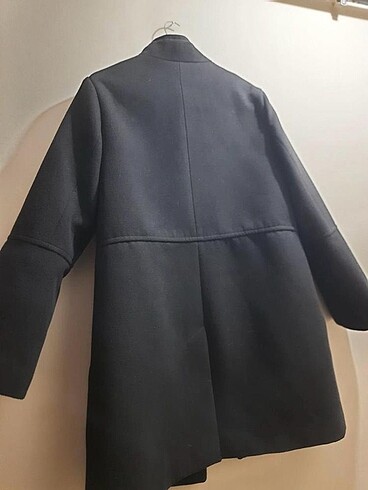 40 Beden siyah Renk Koton Kaşe Siyah Kaban