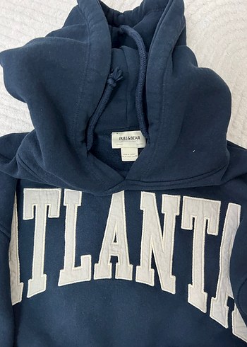 Fermuarlı Kapüşonlu Mavi Sweatshirt - Görsel 4