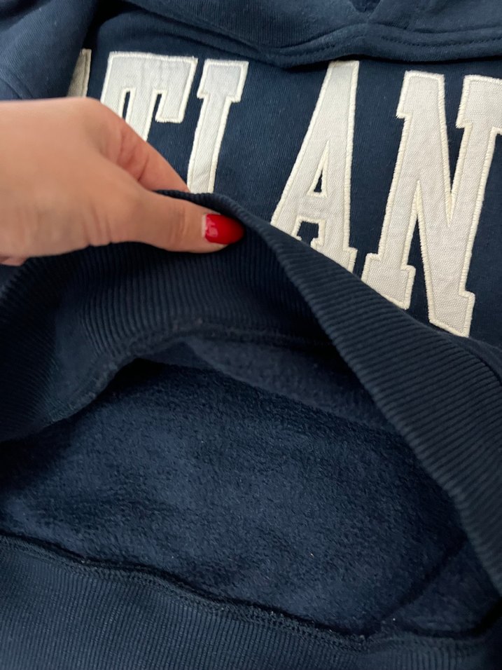 Fermuarlı Kapüşonlu Mavi Sweatshirt - Görsel 3