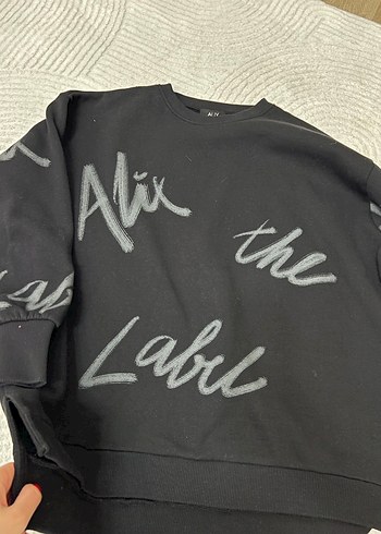 Siyah Baskılı Kadın Sweatshirt - Görsel 6