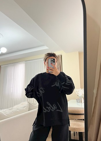 Siyah Baskılı Kadın Sweatshirt - Görsel 7