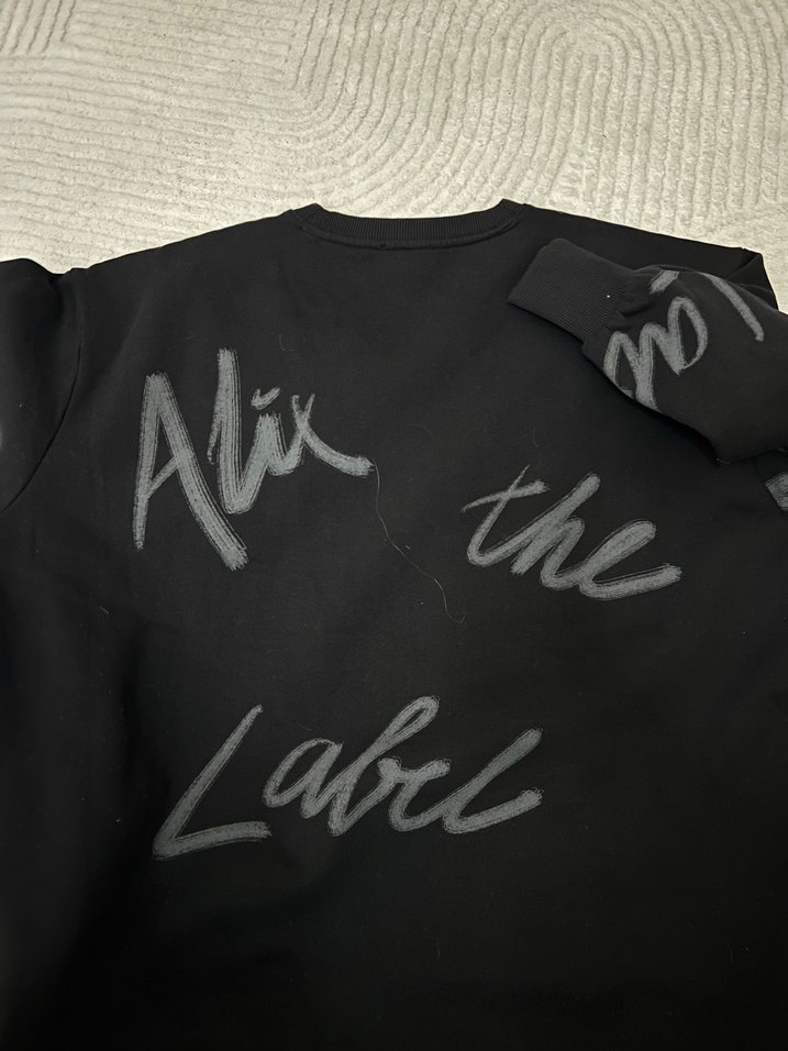 Siyah Baskılı Kadın Sweatshirt - Görsel 4