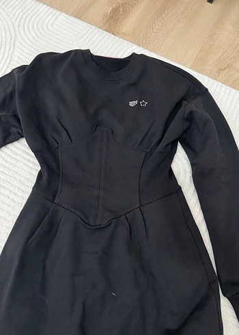 Siyah Uzun Kollu Midi Elbise - Görsel 7