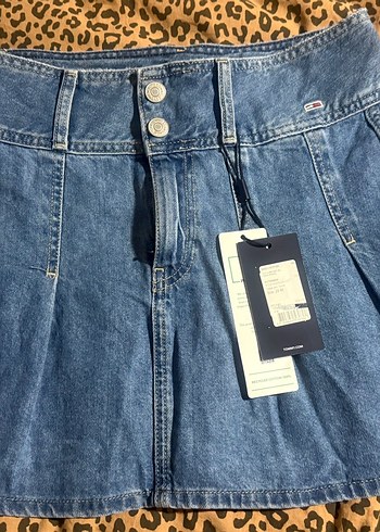 Tommy Hilfiger Mavi Denim Mini Etek