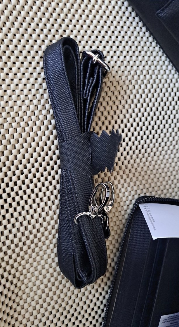 Siyah Deri Fermuarlı Kadın İş Çantası ve cüzdan - Görsel 3