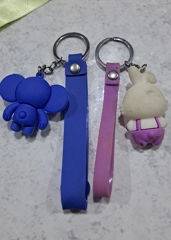 Renkli Esnek Anahtarlık - Maymun ve Aşk Temalı - Görsel 2