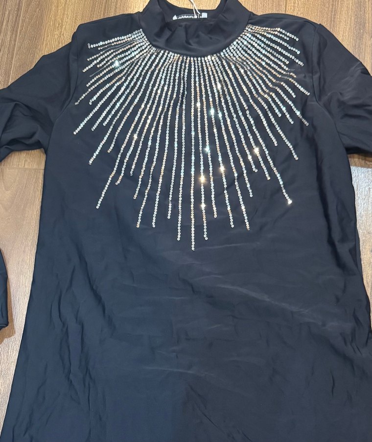 #moodbasic Boncuk İşlemeli Siyah Uzun Kollu #tesettürmayo - Görsel 2