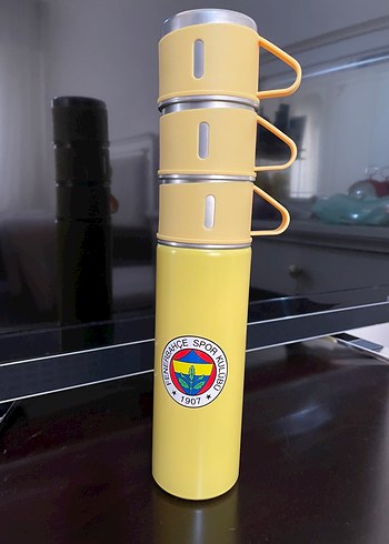 Fenerium Sarı Fenerbahçe Termos ve Bardak Seti