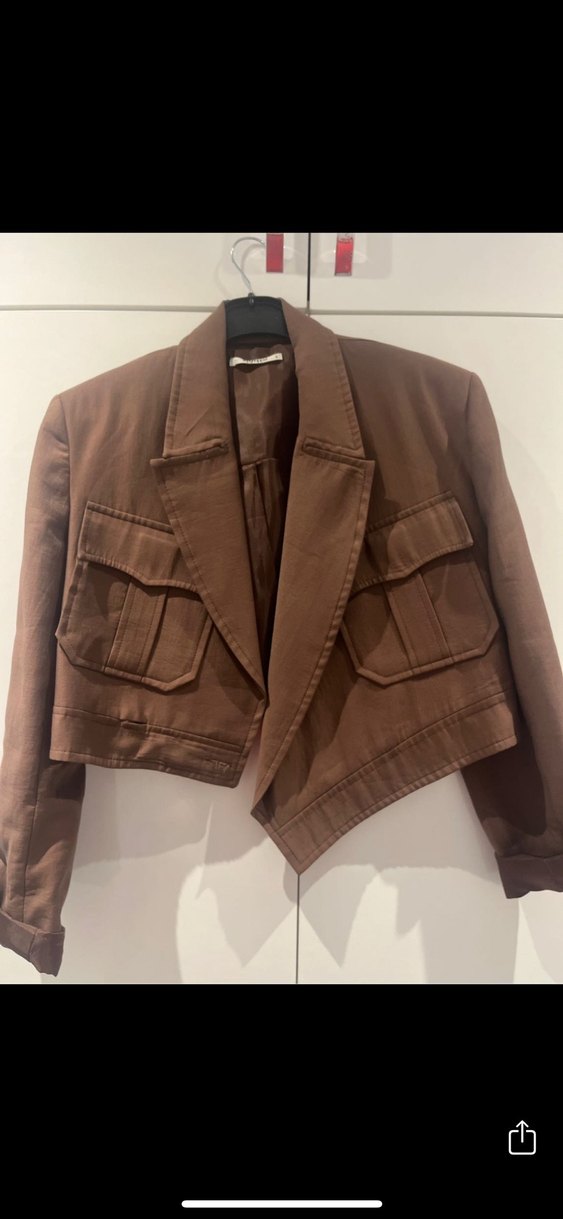 Kahverengi Kadın Keten Takım Elbise - Görsel 2