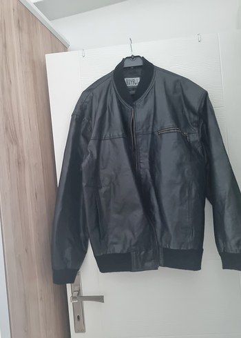 American Vintage Siyah Deri Gorunumlu Bomber Ceket