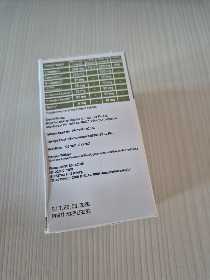 Dr. Phytopharma Quersetin-C 60 Kapsül - Görsel 3