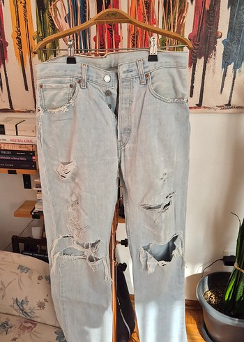 Levis Levi S Acik Mavi Yirtik Kot Pantolon