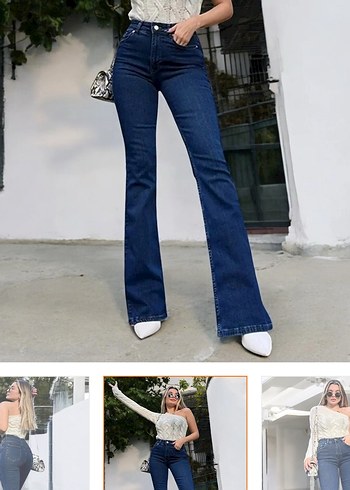 Trendyol & Milla Koyu Mavi Yuksek Bel Denim Pantolon