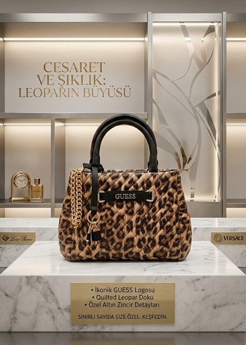 Guess Leopar Desenli Siklik Canta