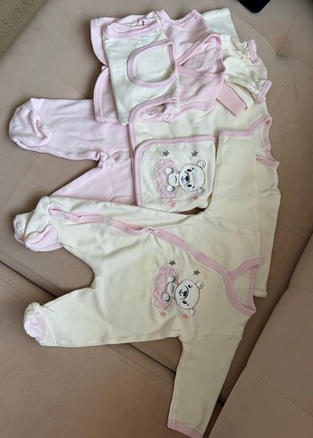 Diğer 7 parça Kız bebek Uzun Kollu Beyaz yenidoğan hastane Tulum Set