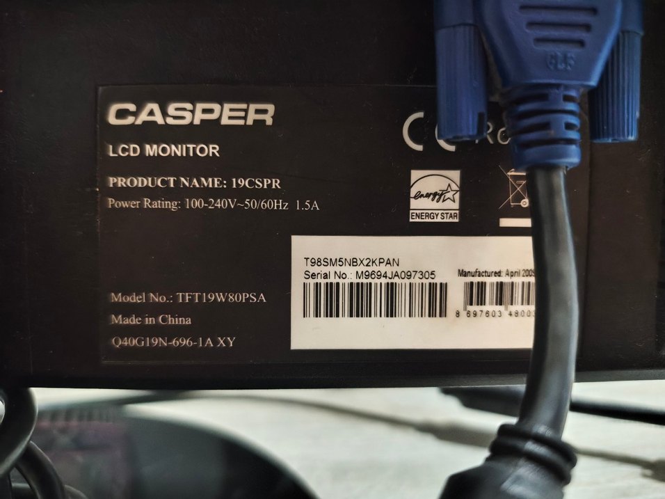 Siyah Casper Bilgisayar Monitörü - Görsel 3