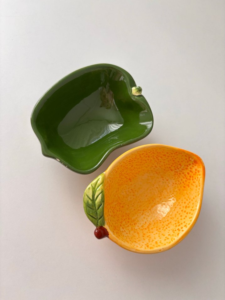 Renkli Sebze Şekilli Seramik Çerezlik Kase Seti - Görsel 3