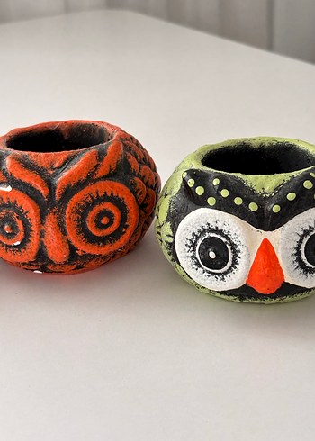 Baykuş Sukulent Saksı 3lü set - Görsel 2