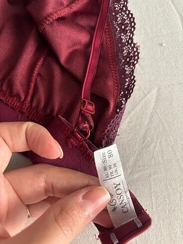 36 Beden bordo Renk Bralet takım