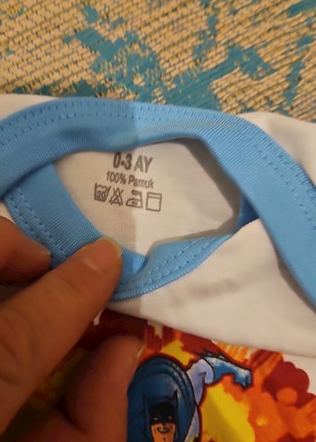 Mavi Batman Baskılı Kısa Kollu Bebek Body - Görsel 2