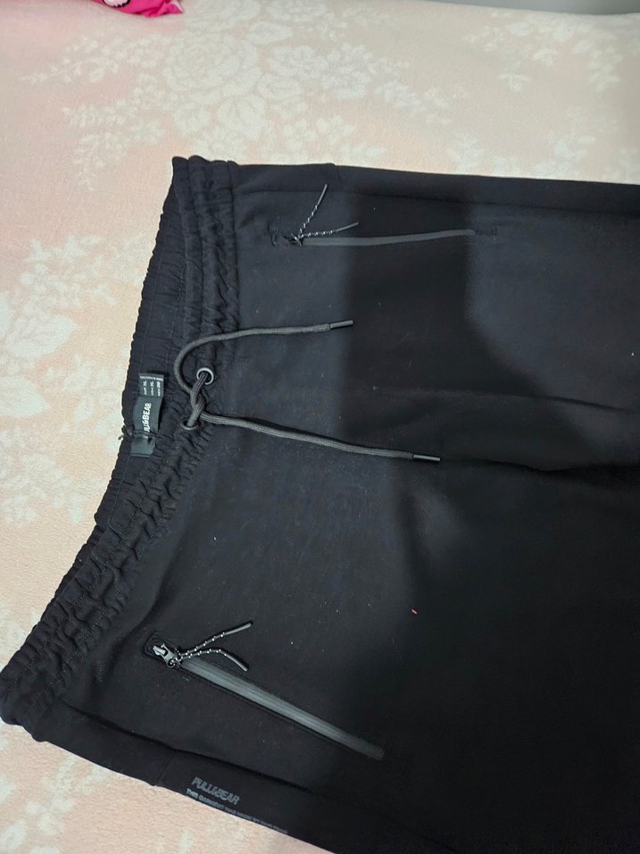 Erkek Siyah Fermuarlı Sweatpant - Görsel 4