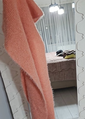 Pudra rengi Örgü Kadın Şal - Görsel 2