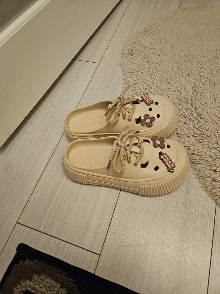 Bej Platform Topuklu Kadın Terlik - Görsel 4