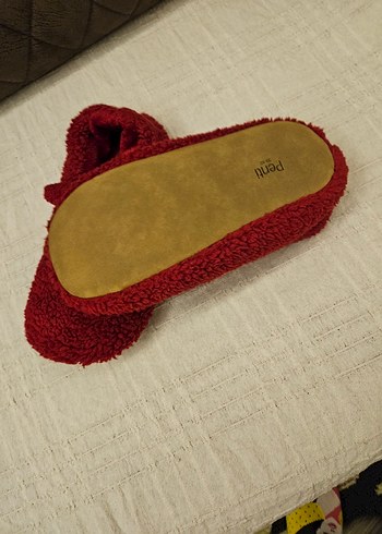 Kız Çocuk Kırmızı Sıcak Polar Terlik - Görsel 4