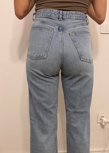 Zara Yuksek Bel Acik Mavi Denim Jean