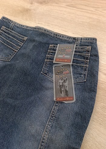 Gri Mavi Hamile Midi Kot Etek - Görsel 3