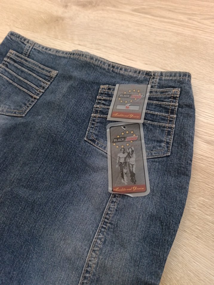 Gri Mavi Hamile Midi Kot Etek - Görsel 3