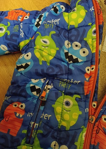 Çocuklar için Renkli Canavar Desenli mont - Görsel 3