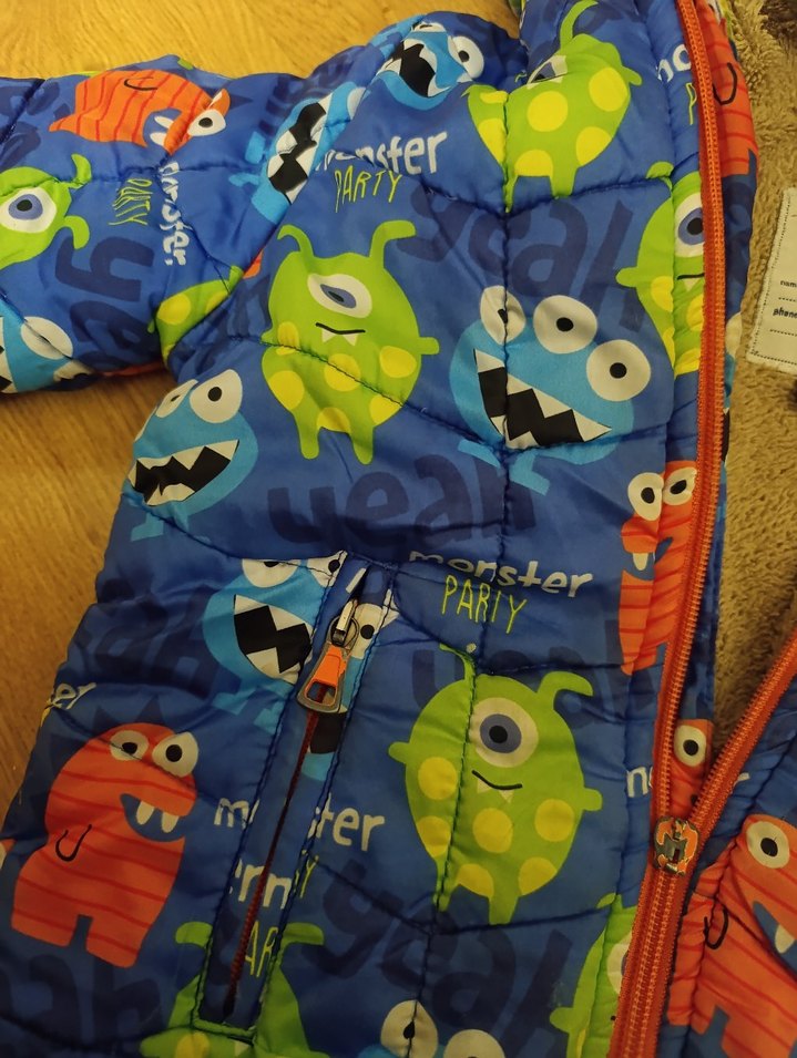 Çocuklar için Renkli Canavar Desenli mont - Görsel 3