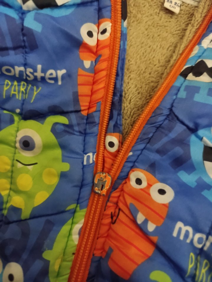 Çocuklar için Renkli Canavar Desenli mont - Görsel 5