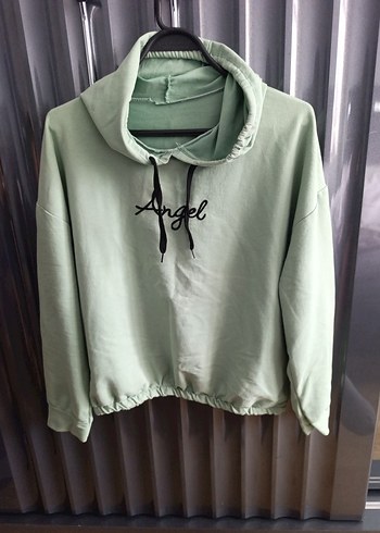 Yeşil Nakışlı Kadın Sweatshirt - Görsel 2